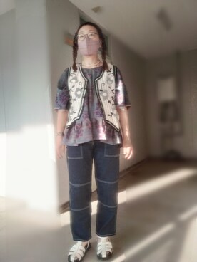 「no brand（ノーブランド）のアイテム（ベスト）」を使った、えまさん（レディース・160cm）の夏コーディネート