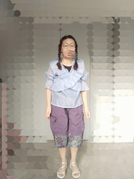 「しまむら（シマムラ）のアイテム」を使った、えまさん（骨格ナチュラル・レディース・160cm）の夏コーディネート