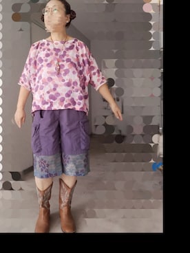 「Handmade（ハンドメイド）のアイテム（トップス）」を使った、えまさん（レディース・160cm）の秋コーディネート