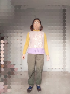 「Handmade（ハンドメイド）のアイテム（トップス）」を使った、えまさん（レディース・160cm）の春コーディネート