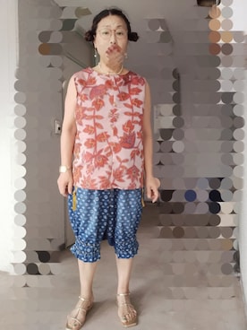 「CONVERSE（コンバース）のアイテム（パンツ）」を使った、えまさん（レディース・160cm）の夏コーディネート