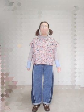 「Handmade（ハンドメイド）のアイテム（トップス）」を使った、えまさん（レディース・160cm）の春コーディネート