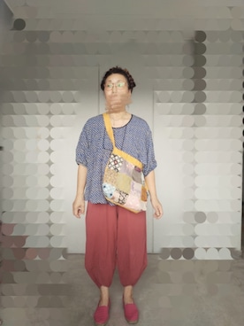 「Handmade（ハンドメイド）のアイテム（バッグ）」を使った、えまさん（レディース・160cm）の夏コーディネート