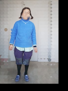 「GU（ジーユー）のアイテム（バレエシューズ、ブルー系）」を使った、えまさん（レディース・160cm）の春コーディネート