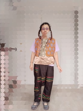 「Handmade（ハンドメイド）のアイテム（パンツ、その他）」を使った、えまさん（レディース・160cm）の秋コーディネート