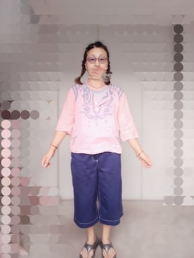 「no brand（ノーブランド）のアイテム（トップス）」を使った、えまさん（レディース・160cm）の夏コーディネート