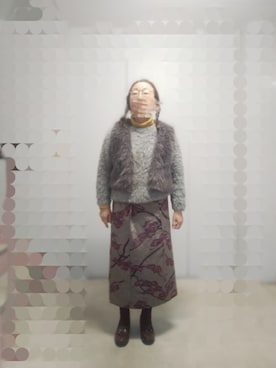 「アイテム（ベスト）」を使った、えまさん（レディース・160cm）の秋コーディネート