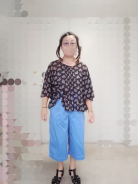 「しまむら（シマムラ）のアイテム（サンダル、ブラック系）」を使った、えまさん（レディース・160cm）の秋コーディネート