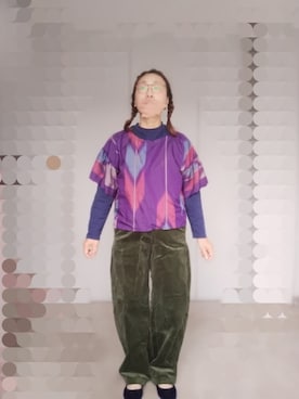 「Handmade（ハンドメイド）のアイテム（トップス）」を使った、えまさん（レディース・160cm）の秋コーディネート