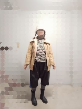 「Handmade（ハンドメイド）のアイテム（パンツ）」を使った、えまさん（レディース・160cm）の冬コーディネート