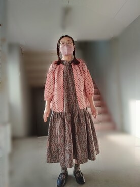 「Handmade（ハンドメイド）のアイテム（ワンピース/ドレス）」を使った、えまさん（骨格ナチュラル・レディース・160cm）の春コーディネート