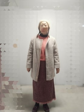 「アイテム（ノーカラーコート）」を使った、えまさん（レディース・160cm）の冬コーディネート