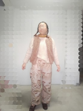 「アイテム（ベスト）」を使った、えまさん（レディース・160cm）の秋コーディネート