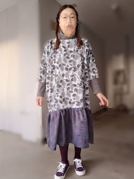 「Handmade（ハンドメイド）のアイテム（ワンピース/ドレス）」を使った、えまさん（骨格ナチュラル・レディース・160cm）の春コーディネート