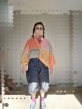 「GU（ジーユー）のアイテム（バレエシューズ、ブルー系）」を使った、えまさん（レディース・160cm）の春コーディネート