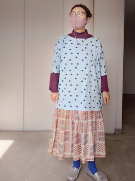 「Handmade（ハンドメイド）のアイテム（ワンピース/ドレス）」を使った、えまさん（骨格ナチュラル・レディース・160cm）の春コーディネート