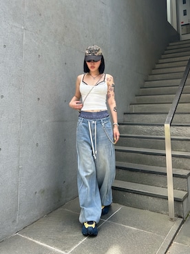 「FIG&VIPER（フィグアンドバイパー）のアイテム（キャミソール）」を使った、FIG&VIPER_NOZOHAさん（レディース・165cm）の夏コーディネート