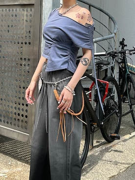 「FIG&VIPER（フィグアンドバイパー）のアイテム（パンツ）」を使った、FIG&VIPER_NOZOHAさん（レディース・165cm）の夏コーディネート