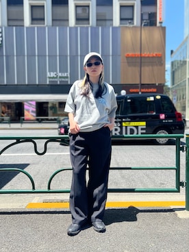 「AVIREX（アヴィレックス）の直営店限定 ×ニューエラ ポロキャップ USA国旗/AVIREX×NEW ERA 9TWENTY POLO CAP U.S.A FLAG」を使った、sayaさん（レディース・157cm）の夏コーディネート