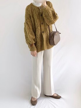 「LOWRYS FARM（ローリーズファーム）のセンタープレスカラーフレアパンツ　870189（その他パンツ）」を使った、Sze1777さん（レディース・162cm）の春コーディネート