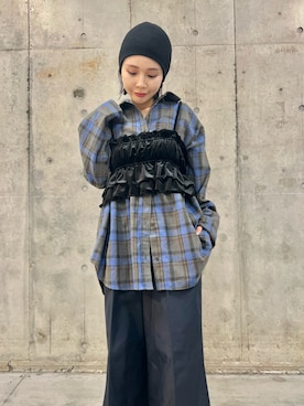 「アイテム（チノパンツ）」を使った、beeeさん（レディース・155cm）の冬コーディネート