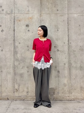 「KBF（ケイビーエフ）のアイテム（パンツ）」を使った、beeeさん（レディース・155cm）の春コーディネート