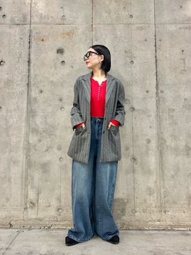 「アイテム（テーラードジャケット）」を使った、beeeさん（レディース・155cm）の秋コーディネート