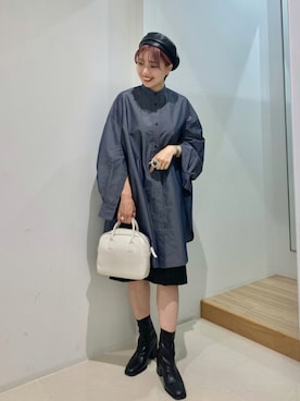 「スクエアトゥ」｜「アイテム（ハンチング/ベレー帽）」を使った、beeeさん（レディース・156cm）の夏コーディネート