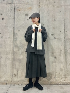 「アイテム（ハンチング/ベレー帽）」を使った、beeeさん（レディース・155cm）の秋コーディネート