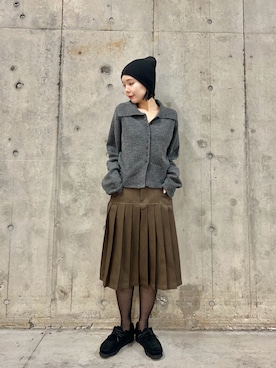 「アイテム（ニットキャップ/ビーニー）」を使った、beeeさん（レディース・155cm）の秋コーディネート