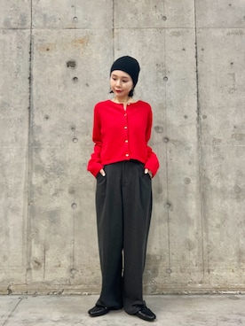 「アイテム（ローファー）」を使った、beeeさん（レディース・155cm）の冬コーディネート