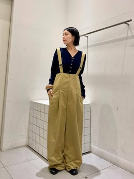 「アイテム（オールインワン・サロペット、ベージュ系）」を使った、beeeさん（レディース・155cm）の夏コーディネート