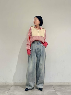 「SMELLY（スメリー）のアイテム（ピアス（両耳用））」を使った、beeeさん（レディース・155cm）の冬コーディネート