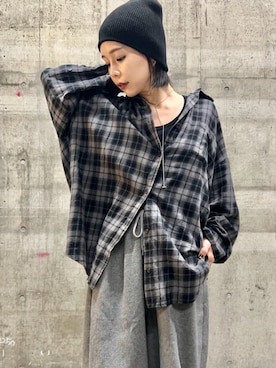 「アイテム（ニットキャップ/ビーニー）」を使った、beeeさん（レディース・155cm）の秋コーディネート