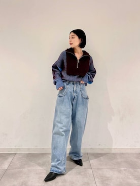 「アイテム（カバーオール）」を使った、beeeさん（レディース・155cm）の秋コーディネート