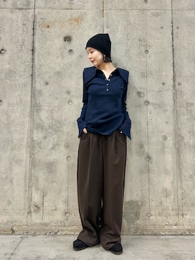 「アイテム（ピアス（両耳用））」を使った、beeeさん（レディース・155cm）の秋コーディネート