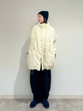 「SMELLY（スメリー）のアイテム（ピアス（両耳用））」を使った、beeeさん（レディース・155cm）の冬コーディネート