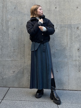 「UNITED TOKYO（ユナイテッドトウキョウ）のアイテム（その他アウター）」を使った、mizuhoさん（レディース・161cm）の冬コーディネート