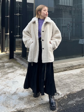 「UNITED TOKYO（ユナイテッドトウキョウ）のアイテム（その他アウター）」を使った、mizuhoさん（レディース・161cm）の冬コーディネート