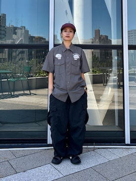 「アイテム（ハンチング/ベレー帽）」を使った、ponさん（レディース・154cm）の夏コーディネート