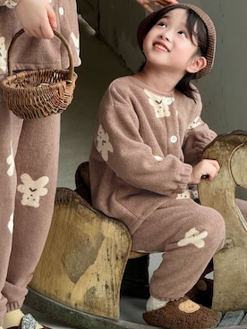 「アイテム（ルームウェア）」を使った、KidsTeddyさん（レディース・100cm）の秋コーディネート