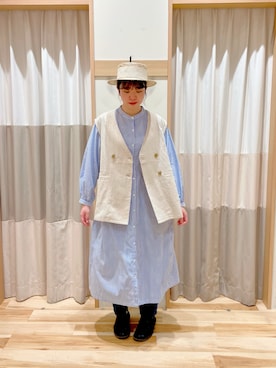 「サマンサ モスモス(Samansa Mos2)」｜「アイテム（シャツワンピース）」を使った、つかさん（レディース・165cm）の春コーディネート