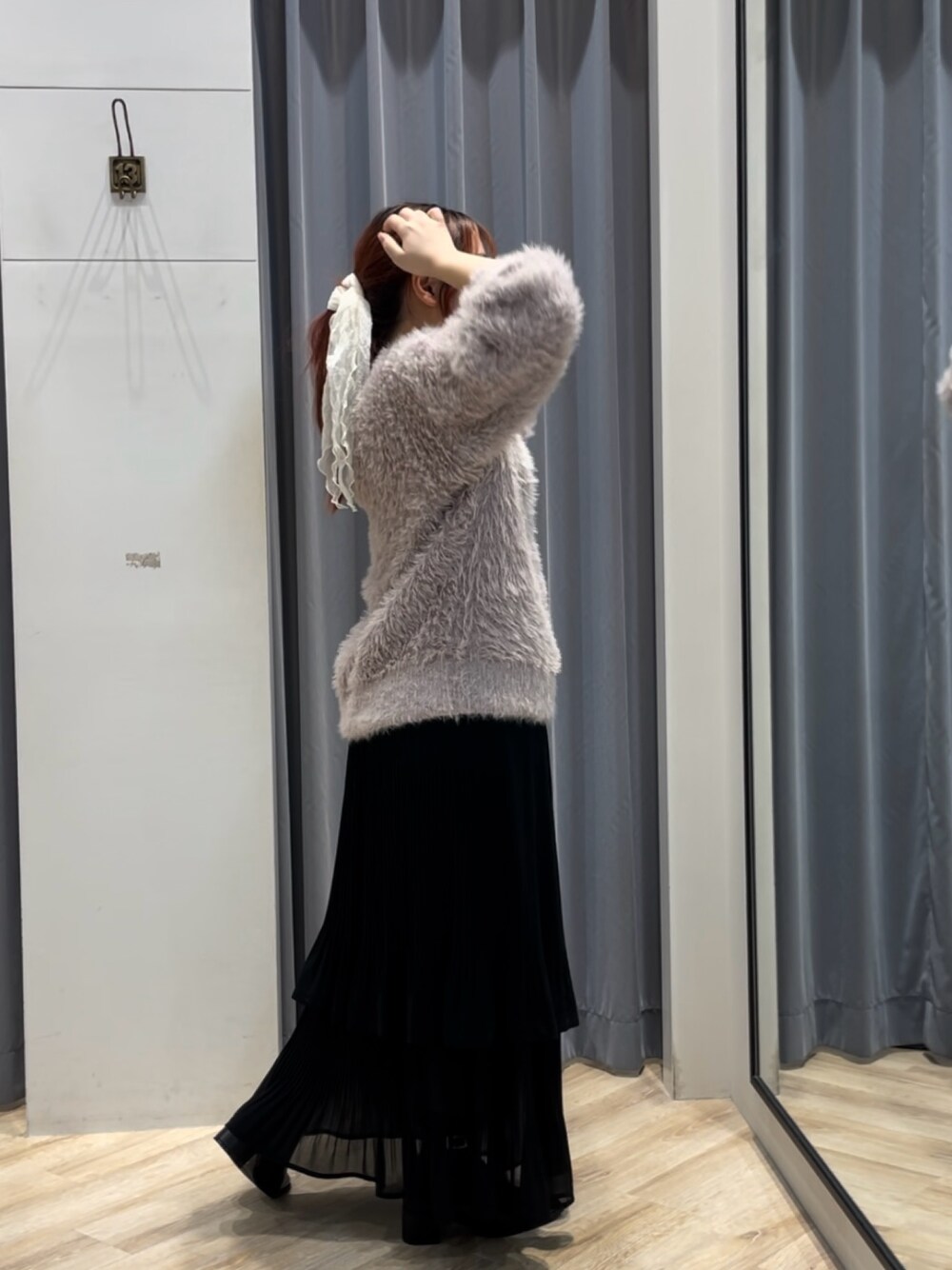 「ニット、秋冬コーデ、低身長女子、150cm台コーデ、ふわふわ」｜「Te chichi TERRASSEのアイテム（ニット/セーター、その他）」を使った、Chicoさん（レディース・152cm）の秋コーディネートの1枚目の写真