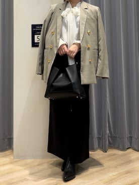 「Te chichi（テチチ）のアイテム（ノーカラージャケット）」を使った、Chicoさん（レディース・152cm）の秋コーディネート