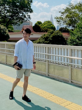 「H&M（エイチ・アンド・エム）のアイテム（その他パンツ）」を使った、ツ二チさん（メンズ・168cm）の夏コーディネート