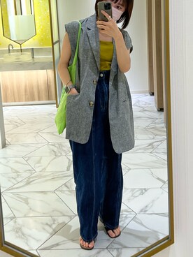 「one way（ワンウェイ）のアイテム（パンツ）」を使った、noripさん（レディース・156cm）の夏コーディネート