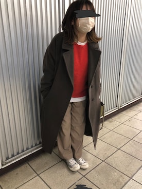 「Simplicite（サンプリシテ）のアイテム（その他アウター）」を使った、鈴木さん（レディース・154cm）の冬コーディネート