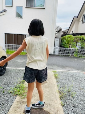 「通学スタイル」｜「アイテム（シューズ）」を使った、emi_mitoさん（キッズ・138cm）の夏コーディネート