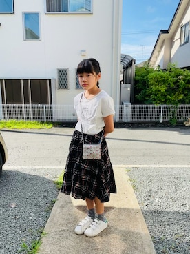「アイテム（スカート）」を使った、emi_mitoさん（キッズ・138cm）の夏コーディネート