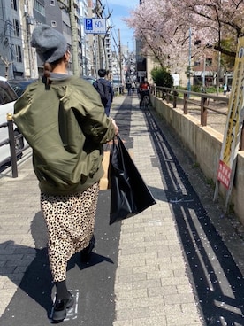 「SLOBE IENA（スローブイエナ）のアイテム（MA-1）」を使った、lollipopさん（レディース・171cm）の春コーディネート